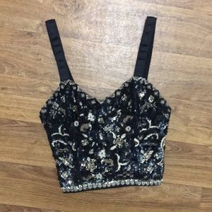 ZARA EMBROIDERED SEQUINS CAMI MEDIUM